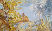 Marius Mindaugas Danys, „Liepų rūkai“, 2015, 120 x 70, aliejus, drobė